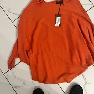 Kerisma Orange Crew Neck Sweater Lightweight Relaxed Fit